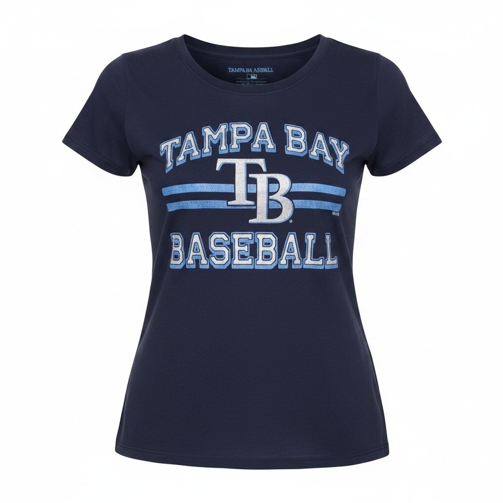 '47 Tampa Bay Rays MLB Graphic Tee Women Medium Navy Blue Baseball Sporty